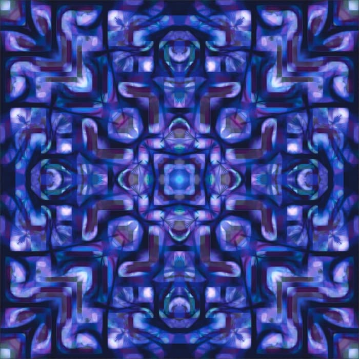 Spirituelle Mandala in Violett-, Schwarz- und Blautönen – fördert Tiefe, Transformation und inneres Gleichgewicht